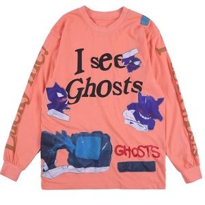 Long Sleeve T-Shirt Kanye I See Ghosts Lucky Me Hip Hop Letter Graphic t…